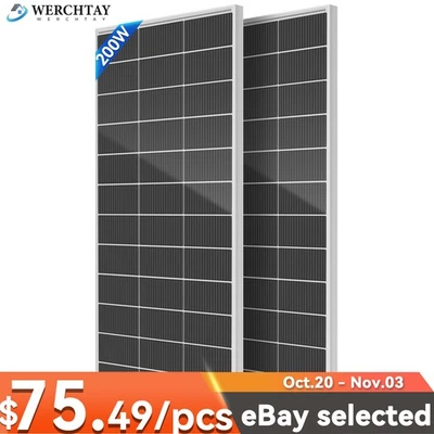 WERCHTAY 400Watt Mono Solar Panel 24V Battery Charging RV Home Off-Grid Boat Power Carava