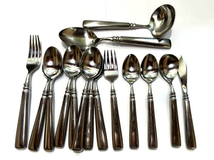 15 PCs Oneida MOTIF Cube Stainless Steel Flatware Forks Spoons Ladle Knife - Picture 1 of 8