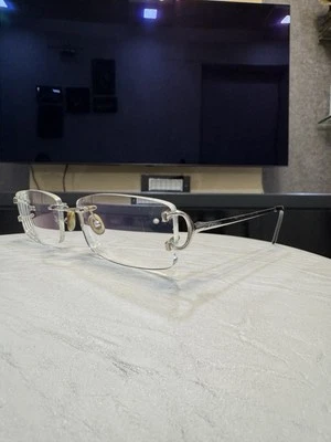 Monturas de gafas vintage Cartier Signature Big C decoración platino plata piezas Foto 1 de 4