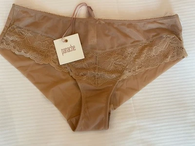 Calcinha Panache nova com etiquetas GG roupa íntima bege acastanhado renda nude jasmim cueca Reino Unido - Imagem 1 de 4