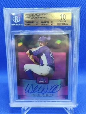 2012 Leaf Metal Prismatic Pink Walker Weickel /25 Bgs 10 👀 - Image 1 of 2