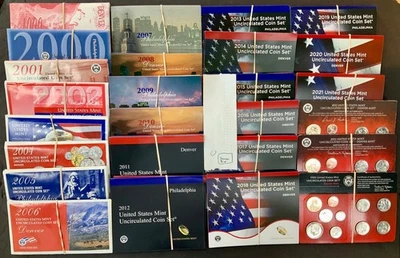 1999 - 2024 U.S. Uncirculated Mint Sets Complete 26 Set Run CDN Dealer Bid $526 - Image 1 of 4