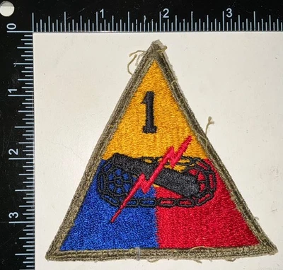 WWII US Army 1st Armored Armor Division Tank Patch - Image 1 of 2