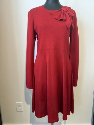 Jessica Howard Women's Red Sweater Dress A-Line W/Bow Detail Size XL NEW NWT - Image 1 of 4