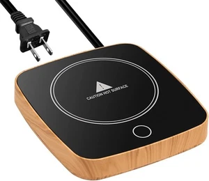 Coffee Mug Warmer Waterproof Smart Cup with 3 Temperature Wood Grain - Picture 1 of 6