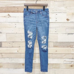American Eagle High Rise Jegging Size 10 Distressed Skinny Stretch Jeans - Bild 1 von 6