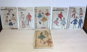 Vintage Children’s Clothes Patterns Set 6 Various Makers 50’s & 60’s - Picture 1 of 8