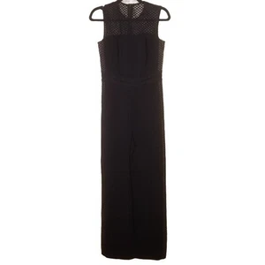 Bardot Black Laced Detail Jumpsuit Sz 4 Sleeveless Straight Leg Whimsigoth Glam - Picture 1 of 10