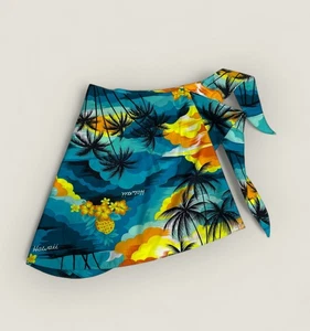 HILO HATTIE Vibrant Hawaii Mini Wrap Skirt One Size Beach Holiday Tropical - Picture 1 of 5