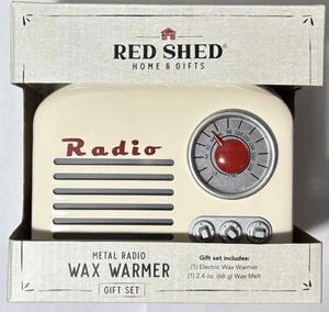 Red Shed Retro Metal Radio Scent Wax Warmer + Mulled Cider Scent Wax Melts - Picture 1 of 6