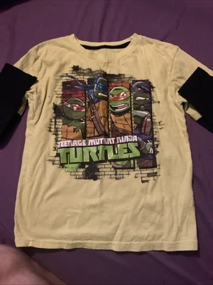 Camisa TMNT Manga Larga Juvenil Talla 7 Tortugas Ninja Amarilla Foto 1 de 3