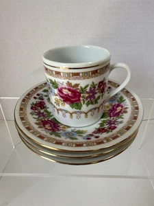 4 Stück Vintage Chinesische Jingdezhen Demitass Porzellan Teetasse & Untertassen 1980er W1 - Bild 1 von 4