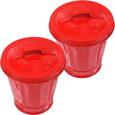 2pcs verzinkter Eisen Müll Eimer Mini Desktop Wastrohr verzinkte Mülleimer - Bild 1 von 4