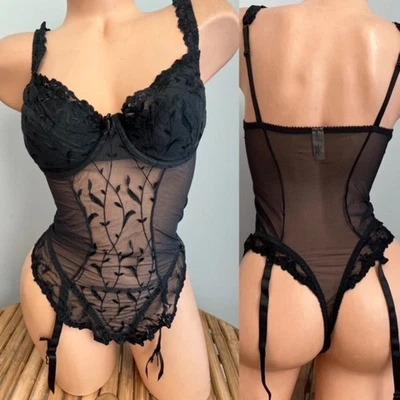 BODY VINTAGE VICTORIAS SECRET LENCERÍA DE PELUCHE CON AROS talla 36C Foto 1 de 2