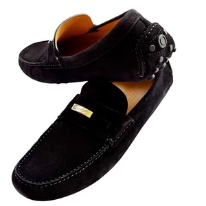 Ferragamo Grenoble 8,5 D Gancini schwarz Wildleder elegante Halbschuhe Schnalle Herren Fahrer - Bild 1 von 6
