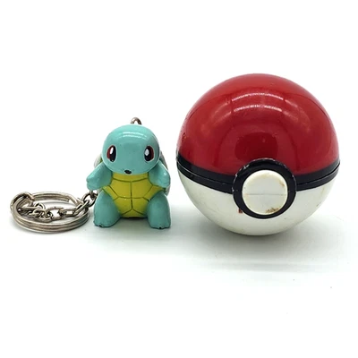 1999 Squirtle w/ Poké Ball Basic Fun Pokémon Keychain 2" Vintage - Image 1 of 4
