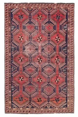 Alfombra tradicional vintage anudada a mano alfombra de lana oriental de 6'0" x 9'7" Foto 1 de 4