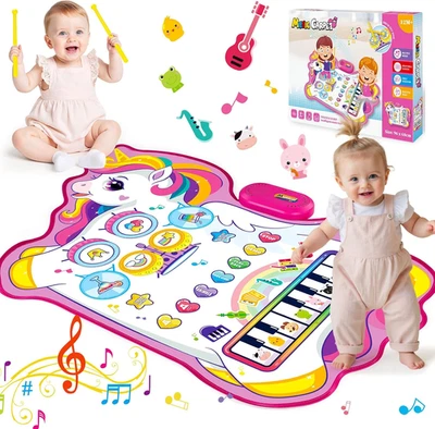Giochi Bambina 1 2 Anni, Tappeto Musicale 3 in 1 Con 6 Strumenti E Registrazione - Immagine 1 di 4
