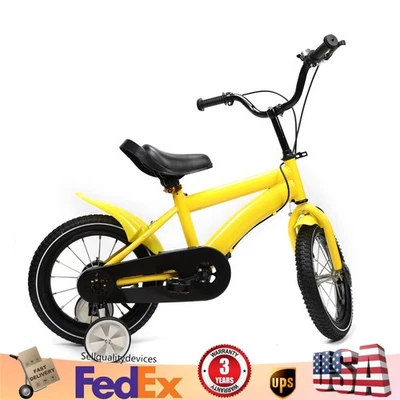 Bicicleta para niños de 14 pulgadas unisex niños/niñas bicicleta amarilla regalos Foto 1 de 4