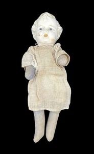 AS IS Antique Triton Doll Straw Disc Joint Cloth Painted Tall Marked Collectible - Picture 1 of 22