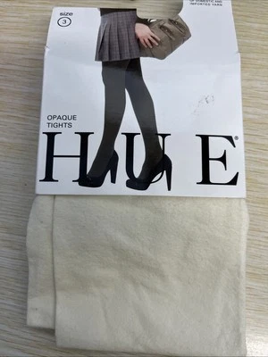 HUE Women's Super Opaque Tights with NONControl Top sz 3 Ivory - Image 1 of 4