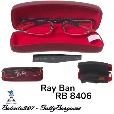 Marco de gafas Ray Ban RB 8406 2509 FIBRA DE CARBONO negro rojo 53-17-140 Foto 1 de 4