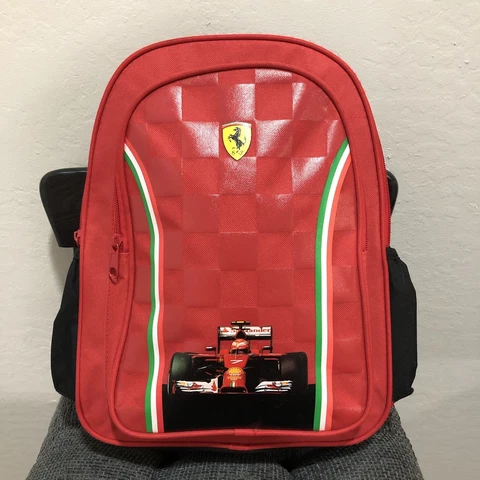Ferrari Schuderia Red Checkered Kids Backpack Cover