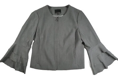 Chaqueta Blazer BANANA REPUBLIC Mujer 14 Gris Manga Campana Cremallera Frontal Nueva con Etiquetas Carrera Foto 1 de 4