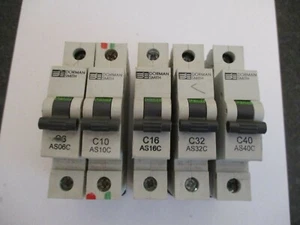 DORMAN SMITH AS RECENT STYLE RANGE C6 C10 C16 C32 C40 10KA SINGLE POLE MCB'S - Picture 1 of 1