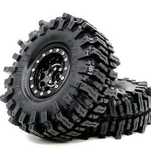 2x RC 1.9 Tires Tyres 120mm & 1.9 Beadlock Wheels Rim For 1/10 mud Crawler SCX10 - Photo 1 sur 10