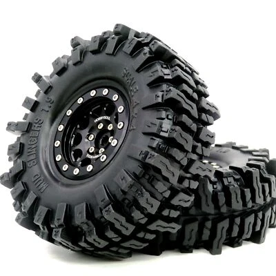 2x RC 1.9 Tires Tyres 120mm & 1.9 Beadlock Wheels Rim For 1/10 mud Crawler SCX10 - Image 1 of 4