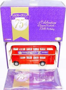 Corgi Toys 1:76 AEC ROUTEMASTER QUEEN ELIZABETH 75th BIRTHDAY Limited Ed BUS MIB - Picture 1 of 10