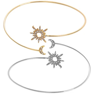  Brazalete de metal para mujer 2 piezas de metal sol luna brazo superior joyería - Imagen 1 de 20