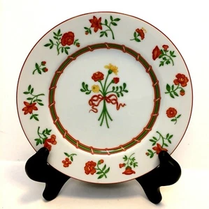 Vtg Fitz and Floyd Coral Damask Dinnerware 7 1/2" Salad Plate Floral 1981 Japan - Picture 1 of 6