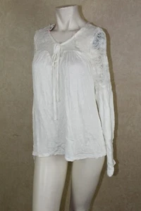 American RagNew Womens  Lace-Trim Peasant Top Egret Size XXS  _ NWT r12e1 - Picture 1 of 4