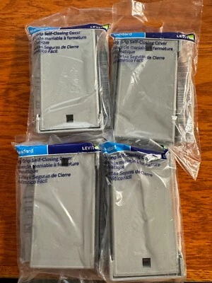 4 NEW LEVITON #002-04978-0GY EASY GRIP SELF CLOSING COVER - Image 1 of 4