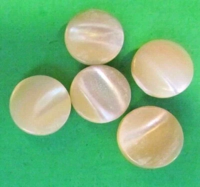 (5) VINTAGE 9/16" PASTEL PINK PEARL SHELL SHANK BUTTONS-M686 - Image 1 of 2