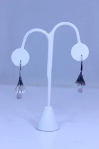 Hermosos aretes colgantes de gancho de pescado de plata de ley 2"- 13031 - Imagen 1 de 6