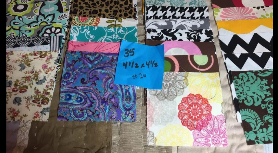 Lot of 35–4.5”x 4.5” charm squares Floral And geometric - Image 1 of 3