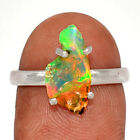 Natural Ethiopian Opal Rough 925 Sterling Silver Ring Jewelry S.8 Cr42903