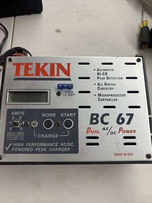 Team TEKIN BC 67 Dual AC/DC Digital Peak Battery Charger RC Radio Control - Image 1 of 4
