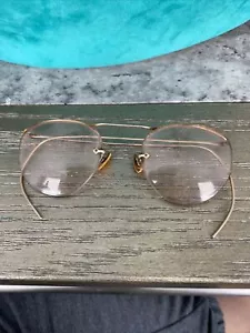 Vtg AO 1/10 12K GF Rimless Prescription EYE GLASSES Frames Collectible - Picture 1 of 7
