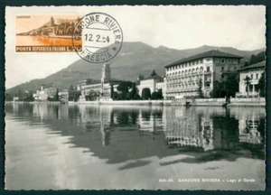 ITALIA MK 1954 LAGO DI GARDA GARDONE RIVIERA SCHEDA MASSIMA MC CM dz48 - Foto 1 di 2