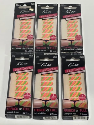 6 Pack Kiss Nails Stick on Nail Dress Strips Boler KDE02 - Image 1 of 3