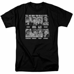 I Love Lucy 8 Days A Week Logo T Shirt Mens Licensed Classic TV Show Black - Picture 1 of 2