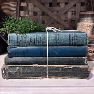Blue Antique Vintage book stack decor bundle - Picture 1 of 3