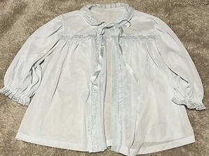 Kayser nylon robe girls medium blue lace collar vintage short see measurements - Picture 1 of 6