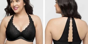 NEU Paket mit 2 Curvy Couture Intim-BHs Racerback schwarz Spitze mit Bügel Gr. 40 - Bild 1 von 11