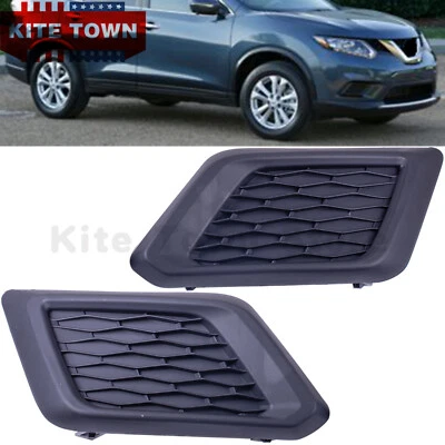 Nuevo par de cubiertas de luces antiniebla para parachoques delantero bisel para Nissan Rogue 2014-2016 2,5 L Foto 1 de 4