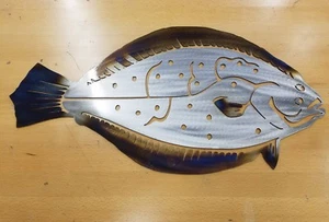 Flounder metal wall art plasma cut fish taxidermy salt water fish gift idea - Picture 1 of 7